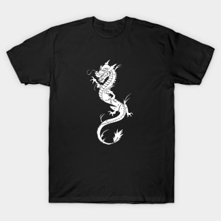 Traditional Dragon Drawing (Black and White) T-Shirt